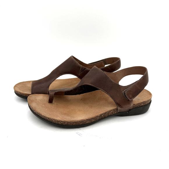 Dansko Brown Leather Reese Thong Sandals Size 38 / 8 - Picture 4 of 7